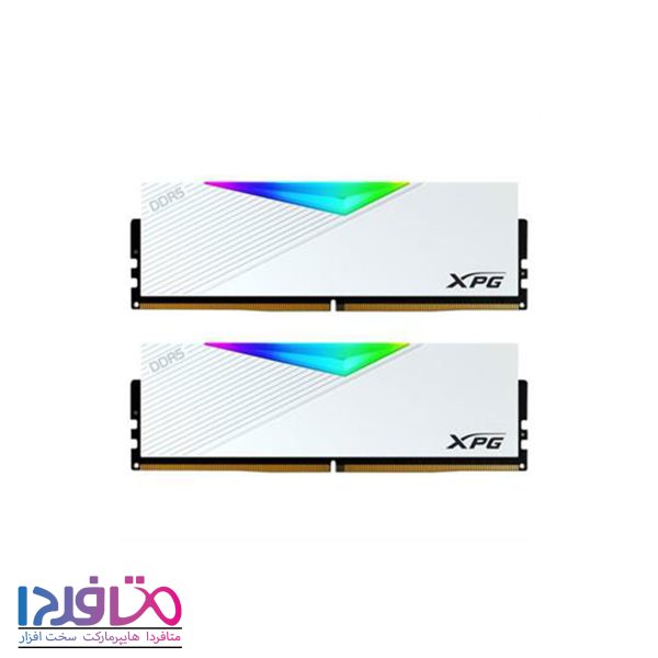 رم ای دیتا 32 گیگابایت دو کاناله مدل LANCER RGB WHITE DRAM فرکانس 5200 مگاهرتز
