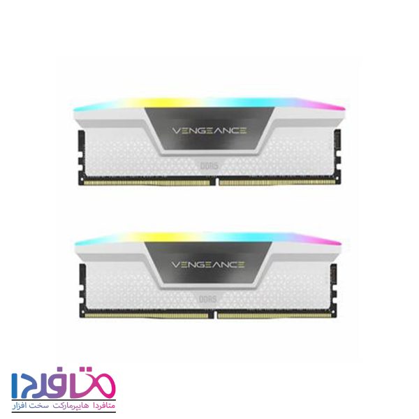 رم کورسیر دو کاناله 64 گیگابایت مدل VENGEANCE RGB PRO White فرکانس 5200 مگاهرتز