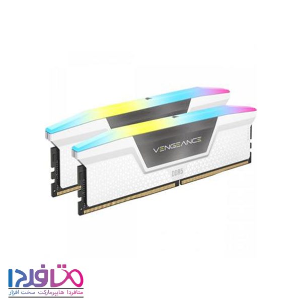 رم کورسیر دو کاناله 64 گیگابایت مدل VENGEANCE RGB PRO White فرکانس 5200 مگاهرتز
